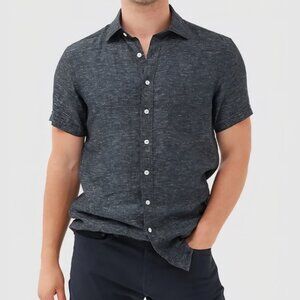 Rodd & Gunn Men's Black Linen Short Sleeve Button-Up Shirt XL